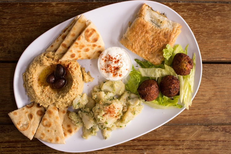 Hummus Recipe - Hummus with Falafel and Olives