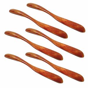 Honbay 6pcs Handmade Wooden Butter Knife For Spreading Hummus and Dips