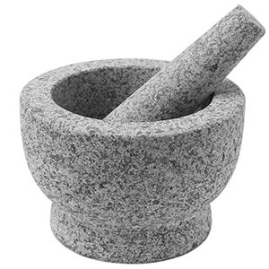 Chefsofi Mortar And Pestle Set With Unpolished Heavy Granite